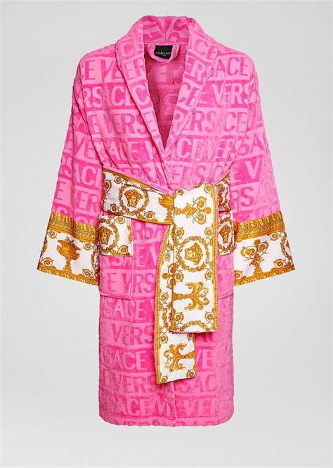 versace bathrobe women|versace dressing gown pink.